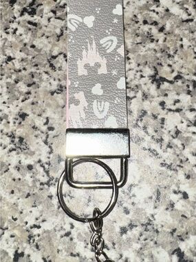 Pink Printed Key Wristlet Strap